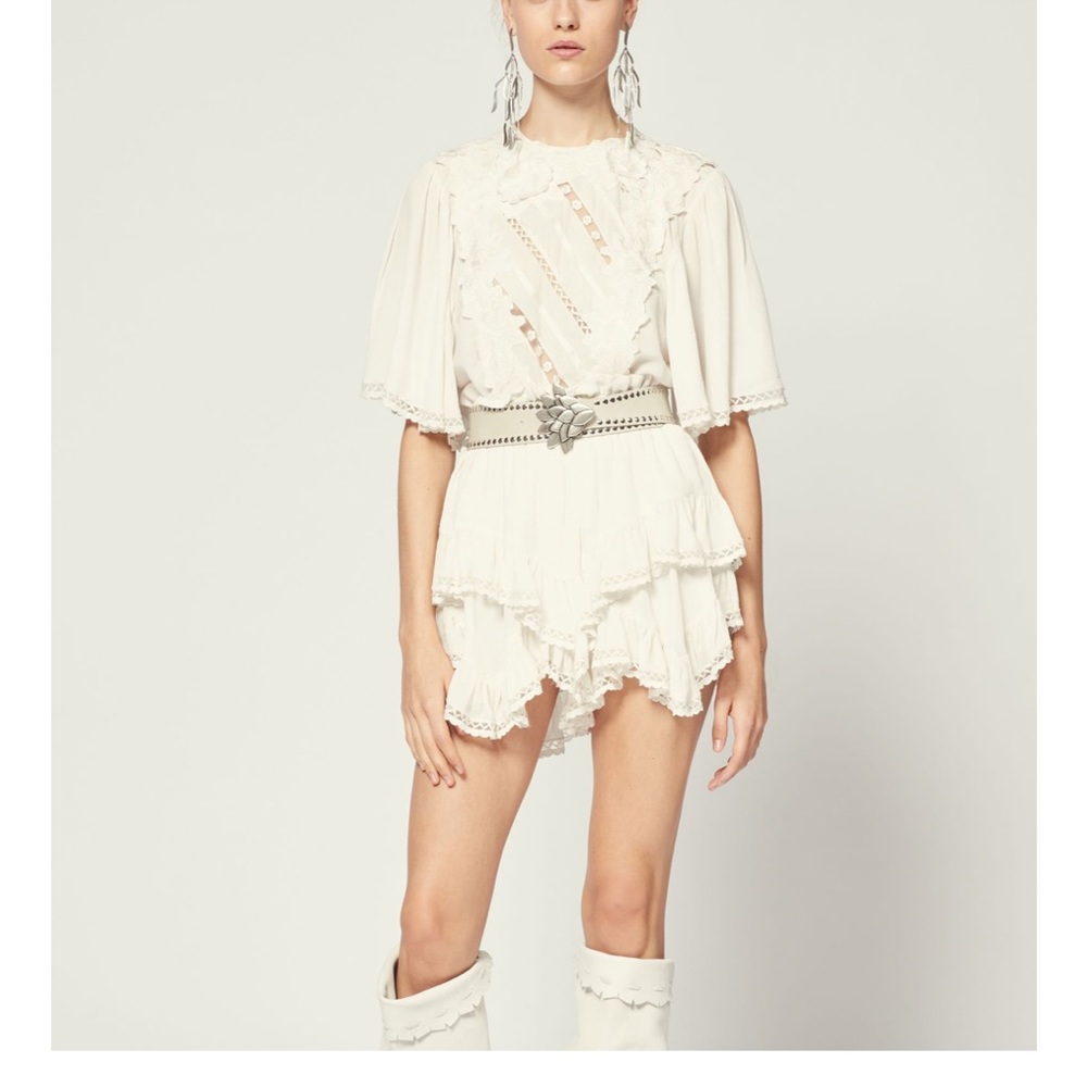 Isabel Marant White Ruffled Top - Picture 2 of 6